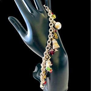 Brighton Christmas Charm Bracelet.  Lots of Christmas charms.  Colorful/snowman